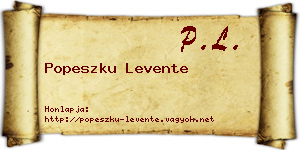 Popeszku Levente névjegykártya